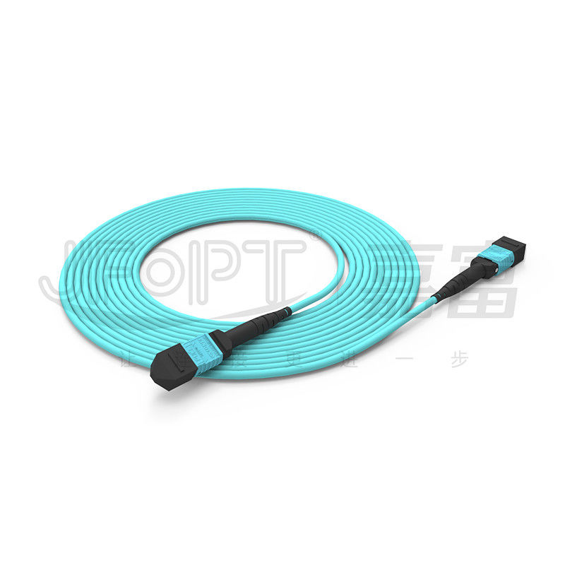 ligação em ponte OM3 OM4 OM5 da fibra dos núcleos do cabo de remendo 16 do Aqua MTP de 3.0mm LSZH multimodo