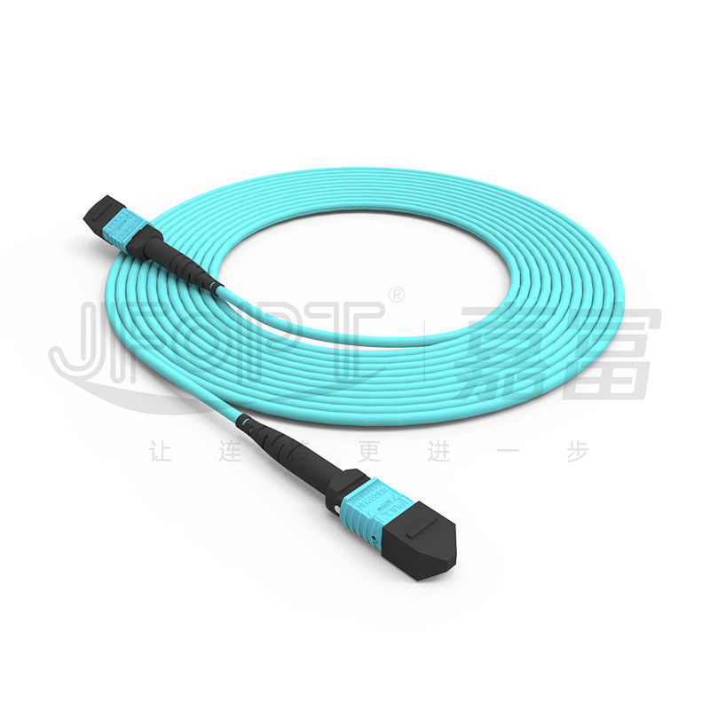 ligação em ponte OM3 OM4 OM5 da fibra dos núcleos do cabo de remendo 16 do Aqua MTP de 3.0mm LSZH multimodo