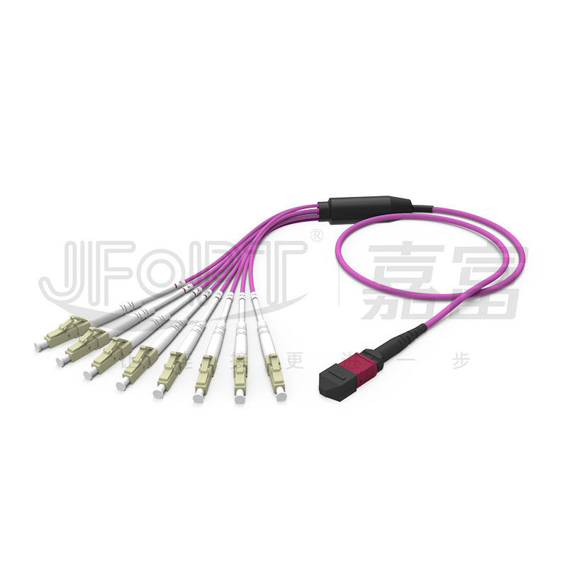 MPO - Fanout LC DX do cabo de remendo 2.0mm da fuga do LC com a virola padrão da perda do milímetro do grampo