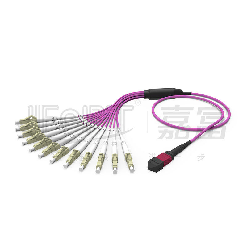 MPO - Fanout LC DX do cabo de remendo 2.0mm da fuga do LC com a virola padrão da perda do milímetro do grampo