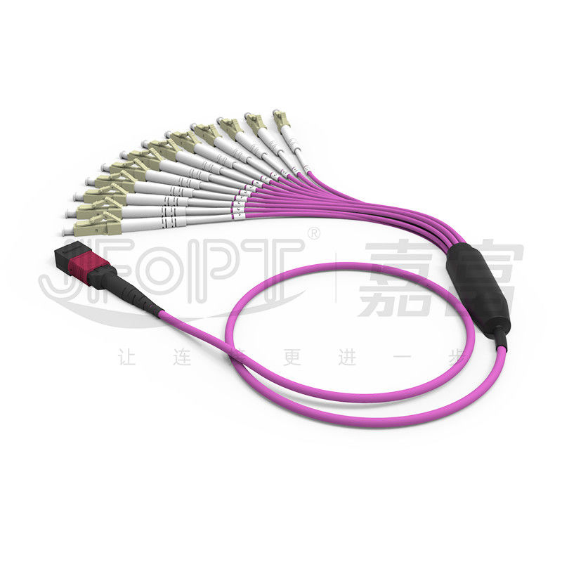 MPO - Fanout LC DX do cabo de remendo 2.0mm da fuga do LC com a virola padrão da perda do milímetro do grampo