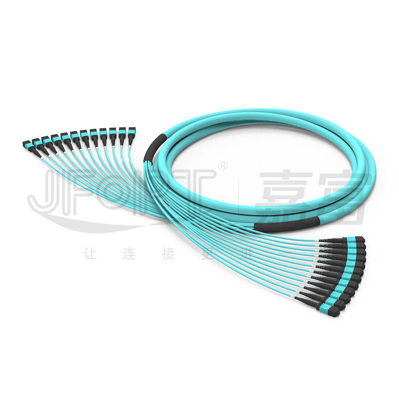 288 tronco multimodo da fibra ótica do PC do cabo OFNR OFNP MPO da unidade OM3-300 Mpo do sub dos núcleos 12