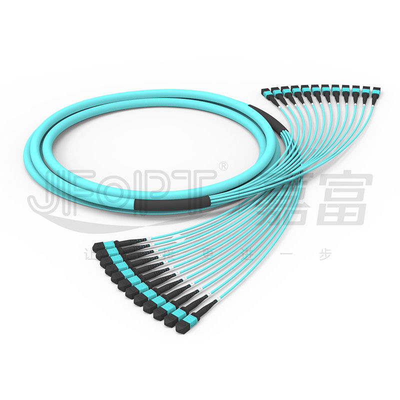288 tronco multimodo da fibra ótica do PC do cabo OFNR OFNP MPO da unidade OM3-300 Mpo do sub dos núcleos 12