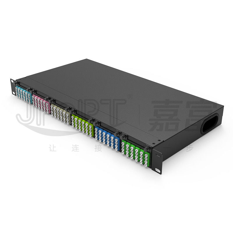 Painel de remendo de fibra 1U padrão núcleos de 19 polegadas 144 com as gavetas de 6PCS MPO-LC 24F MPO
