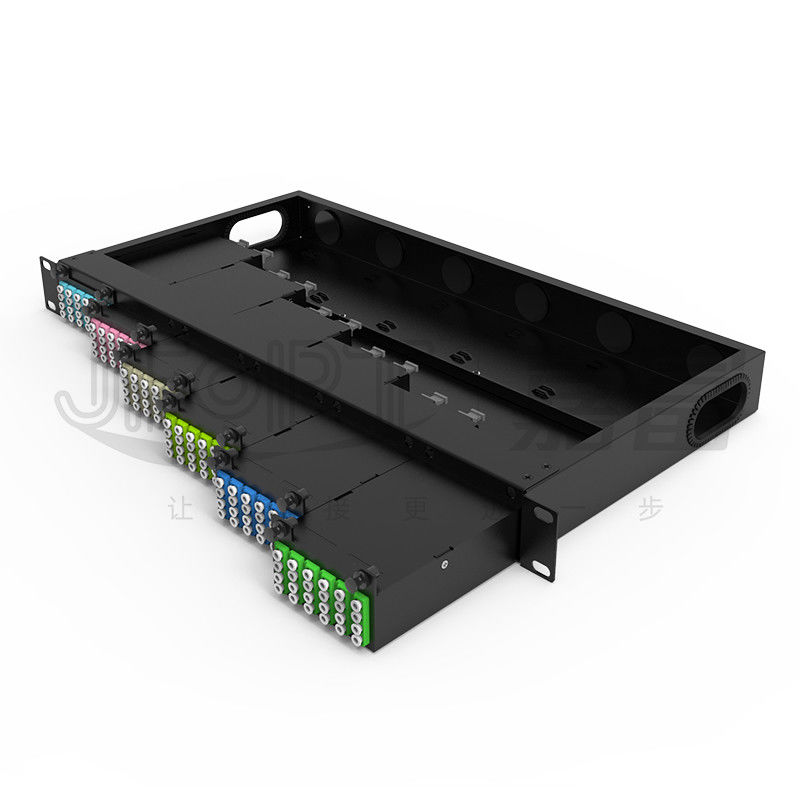 Painel de remendo de fibra 1U padrão núcleos de 19 polegadas 144 com as gavetas de 6PCS MPO-LC 24F MPO