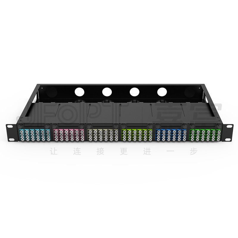 Painel de remendo de fibra 1U padrão núcleos de 19 polegadas 144 com as gavetas de 6PCS MPO-LC 24F MPO