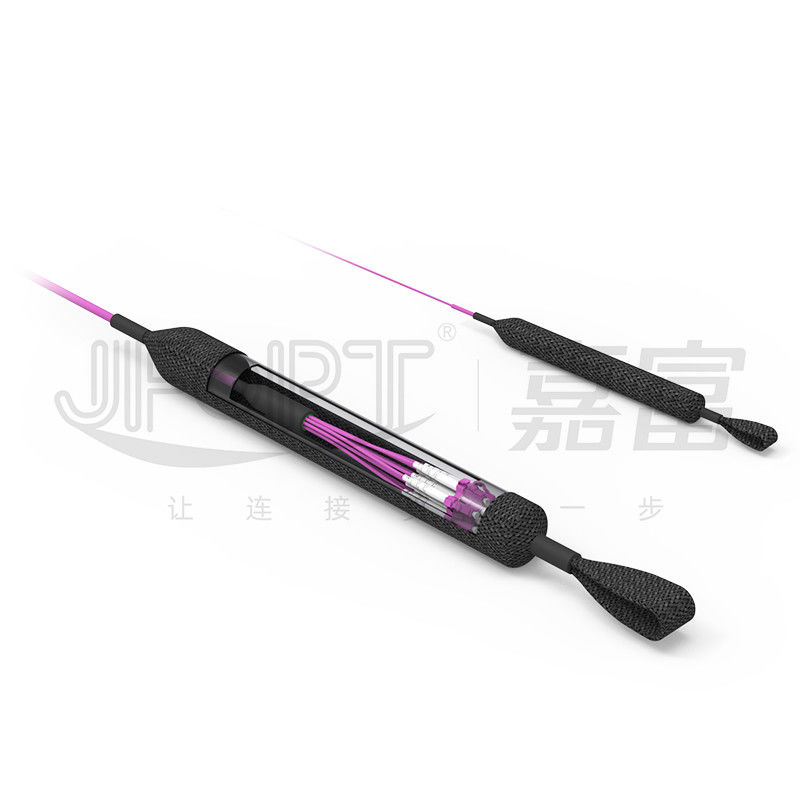 Mini Cable 12 retira o núcleo do cabo de fibra ótica pre terminado com ramo multimodo da violeta OM4 0.5m dos conectores do LC UPC