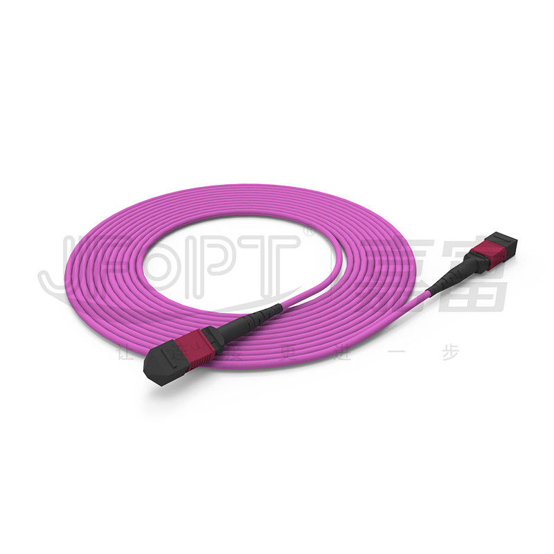 Tronco do tubo de MPO-MPO o único cabografa 12 núcleos 2.0mm OM3 OM4 Violet Fiber Cable