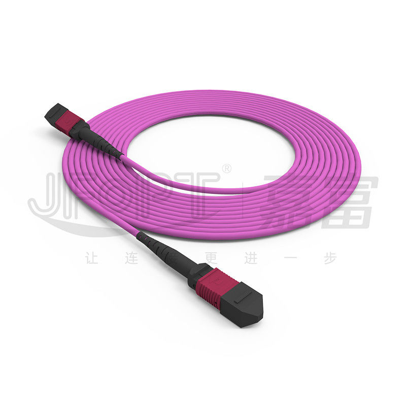 Tronco do tubo de MPO-MPO o único cabografa 12 núcleos 2.0mm OM3 OM4 Violet Fiber Cable