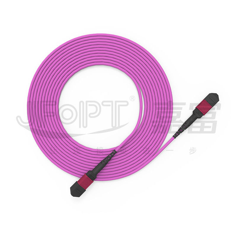 Tronco do tubo de MPO-MPO o único cabografa 12 núcleos 2.0mm OM3 OM4 Violet Fiber Cable