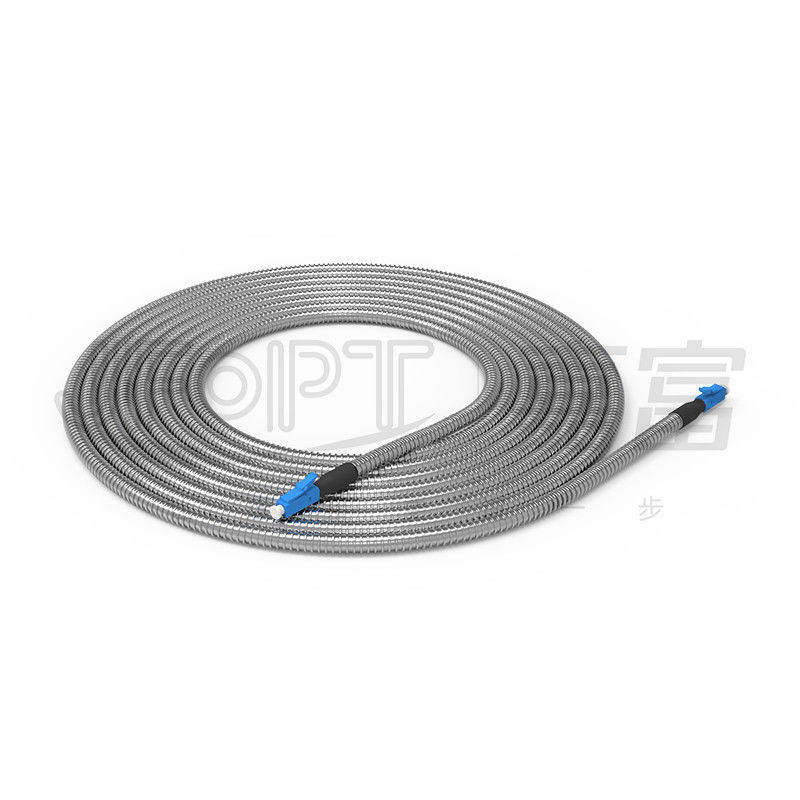 Cabo de remendo blindado espiral externo do cabo de fibra ótica blindado 6.0mm interno resistente à compressão