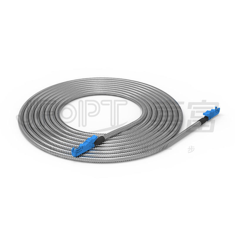 Cabo de remendo blindado espiral externo do cabo de fibra ótica blindado 6.0mm interno resistente à compressão