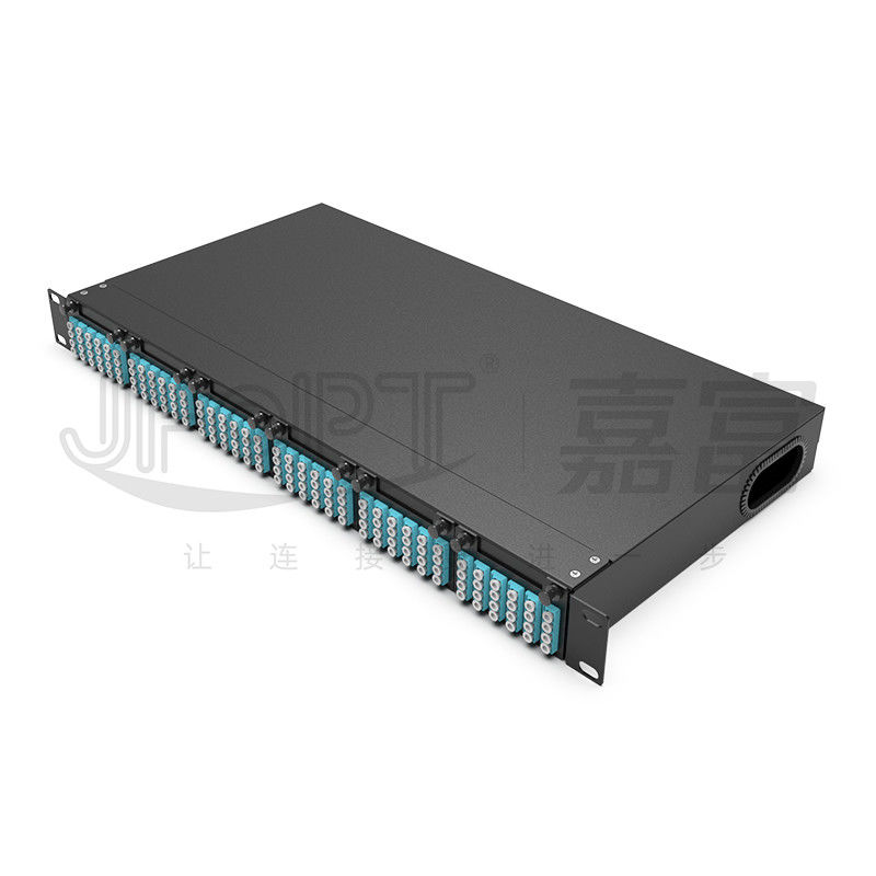 As gavetas do painel de remendo de fibra 6pcs da montagem em rack MPO com núcleos 1pc 24 ou 2pcs 12 retiram o núcleo do cabo de MPO-LC