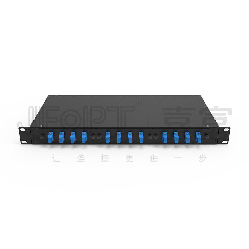 Painel de remendo de fibra da montagem em rack do porto do SC 12 com adaptadores de SC/UPC e tranças de 1m