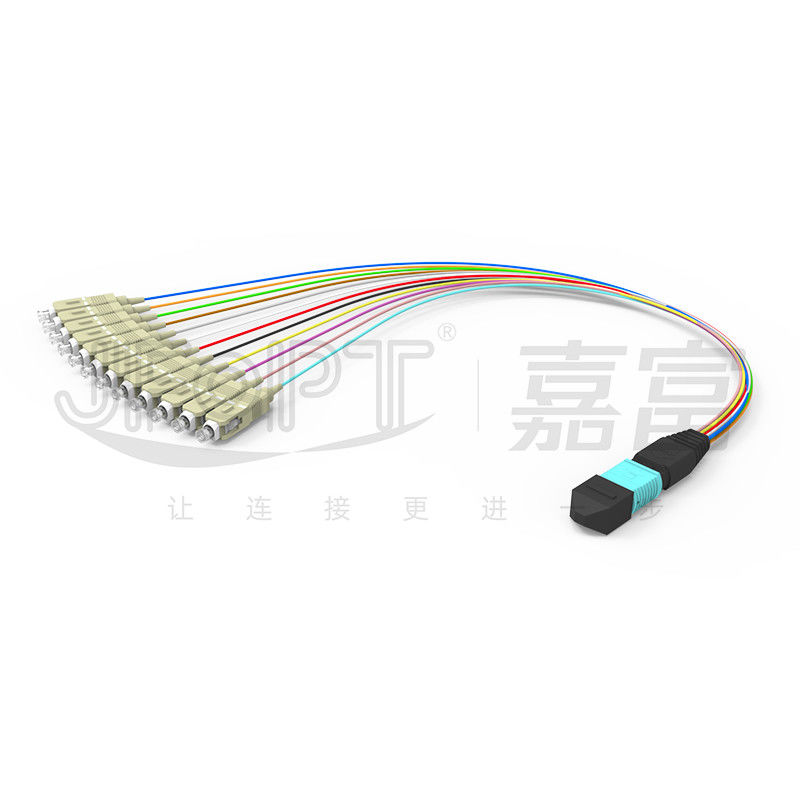 cabo multimodo MPO/PC da fuga de 0.3m OM3 MPO - cabo de remendo de pequenas perdas do ramo do SC/APC 0.9mm