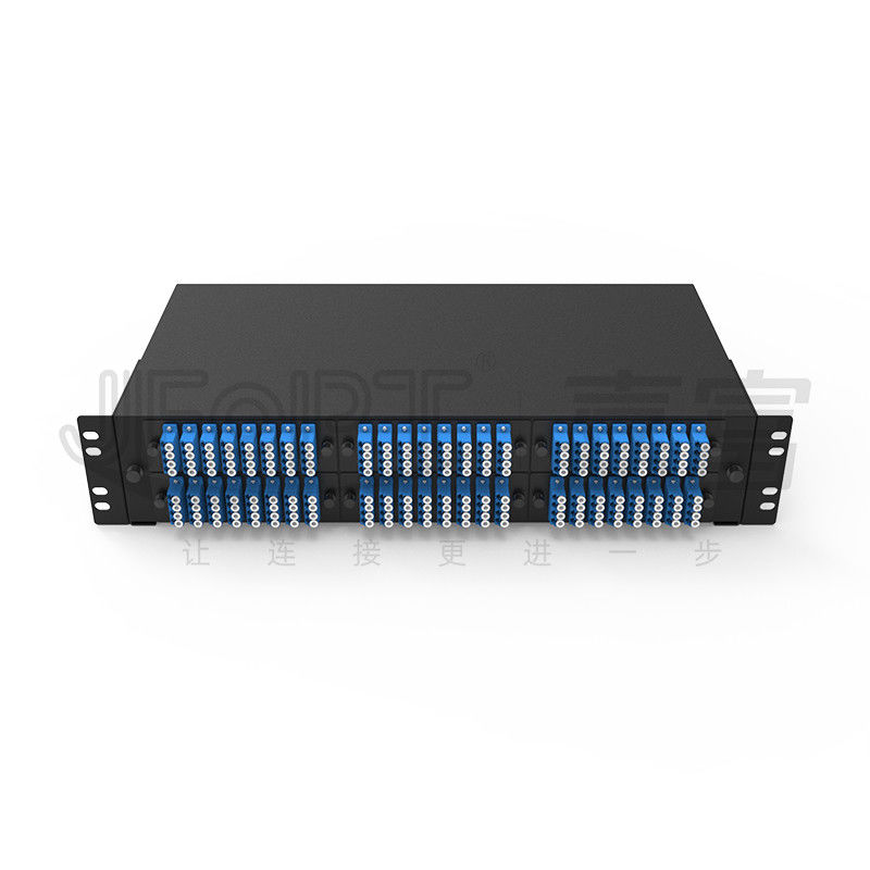 2U que desliza a bandeja de emenda da fusão ultra fina das fibras do LC QX 196 do painel de remendo de fibra da montagem em rack