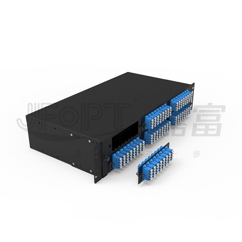 2U que desliza a bandeja de emenda da fusão ultra fina das fibras do LC QX 196 do painel de remendo de fibra da montagem em rack