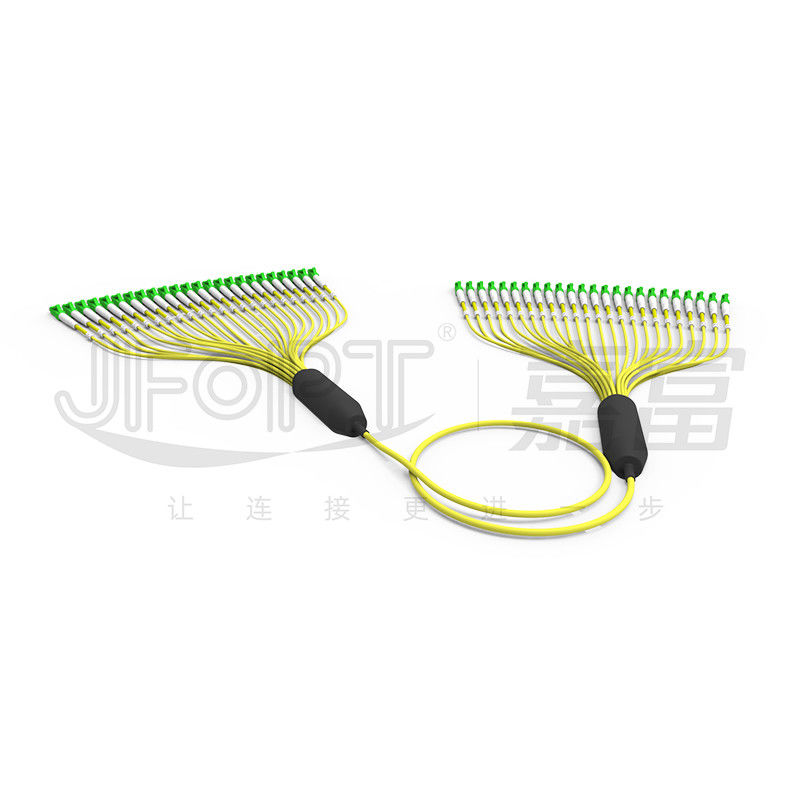 3.0mm terminou pre o ramo exterior amarelo da bainha LC/APC dos núcleos G657A1 do cabo de fibra ótica 24