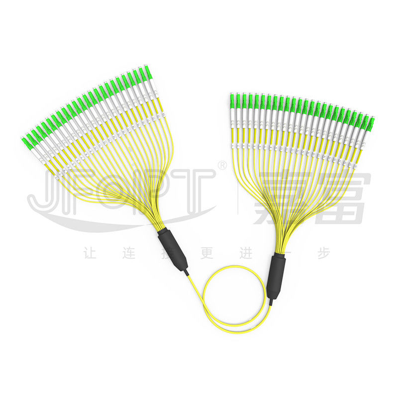 3.0mm terminou pre o ramo exterior amarelo da bainha LC/APC dos núcleos G657A1 do cabo de fibra ótica 24
