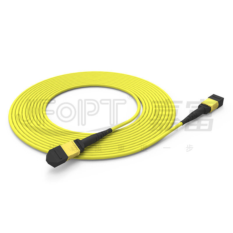 12-Core MPO Trunk Cable Patch Cord Single-Mode G657A1/G657A2 3.0 LSZH Reversão de Polaridade A/B