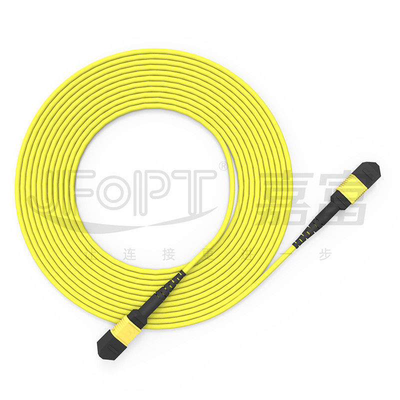 12-Core MPO Trunk Cable Patch Cord Single-Mode G657A1/G657A2 3.0 LSZH Reversão de Polaridade A/B