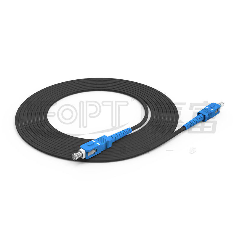 Cabos de fibra óptica de fibra óptica reforçada de FRP auto-sustentável com amortecimento apertado SC-SC Single Core G657A1/A2
