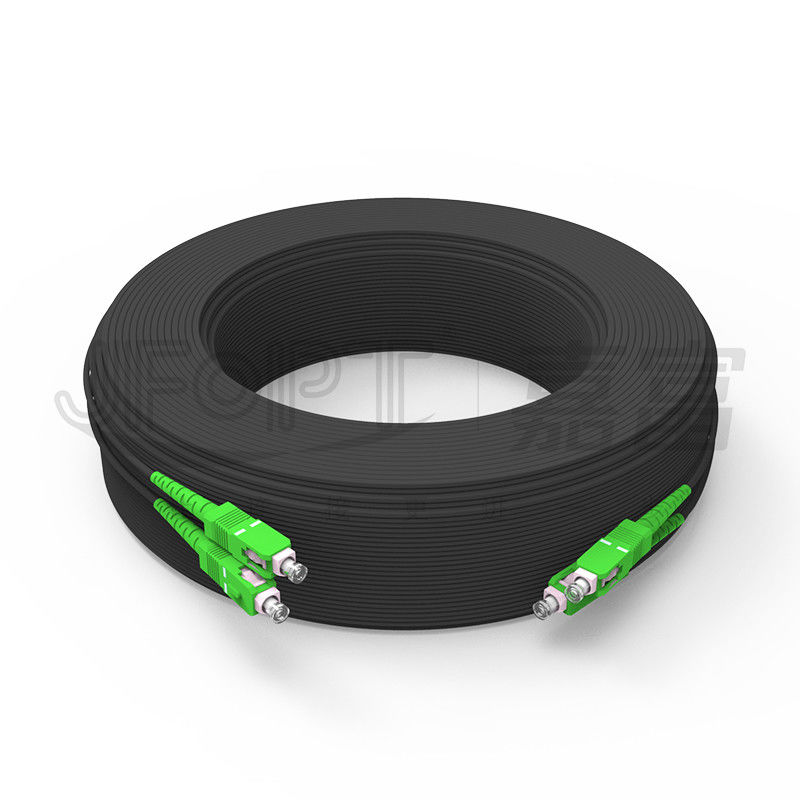 Cabos de fibra óptica de fibra óptica reforçada de FRP auto-sustentável com amortecimento apertado SC-SC Single Core G657A1/A2