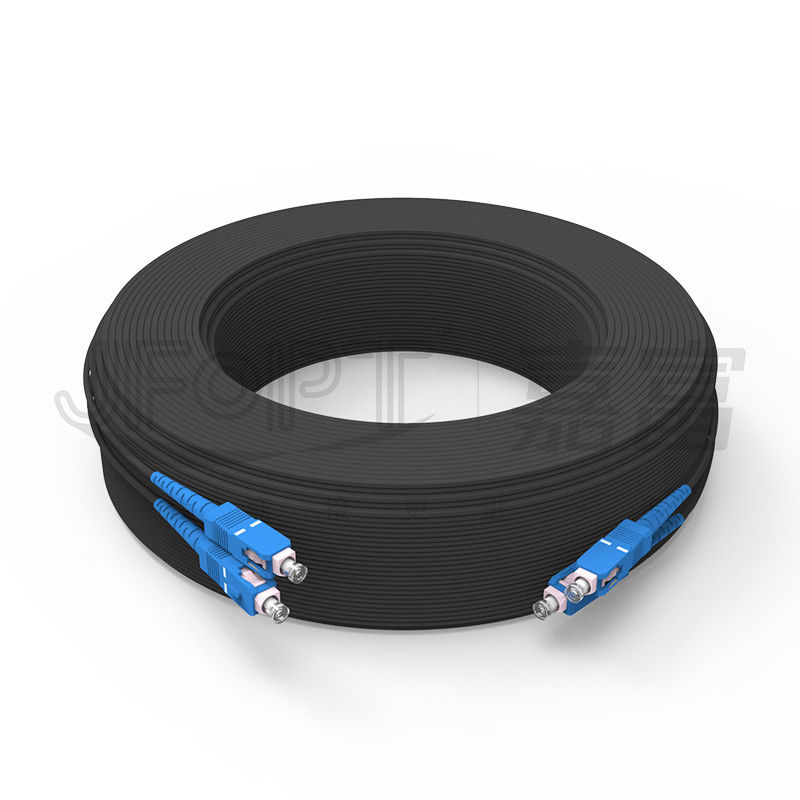 Cabos de fibra óptica de fibra óptica reforçada de FRP auto-sustentável com amortecimento apertado SC-SC Single Core G657A1/A2