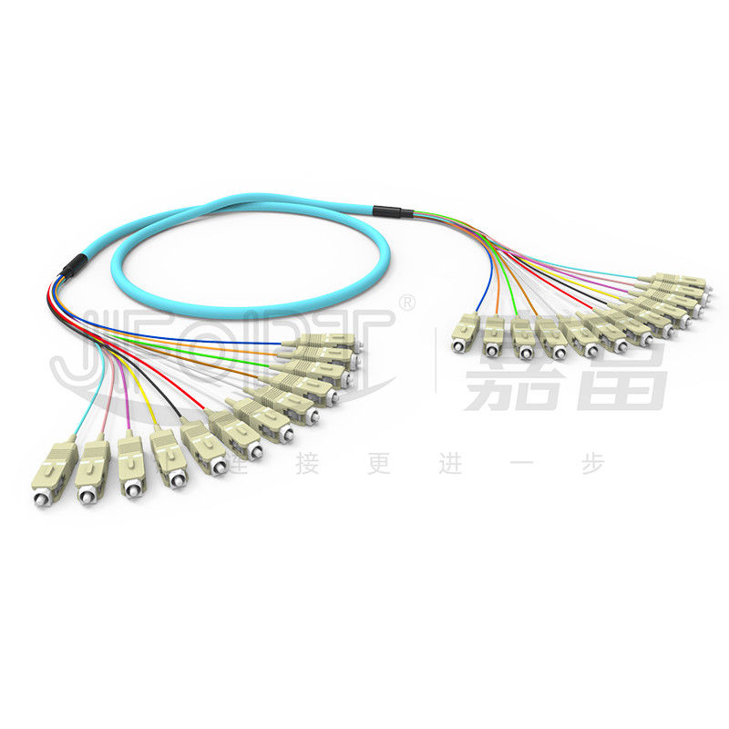 10 Gigabit Branch Ribbon Multimode Patch Cord 2-24 Núcleos OM3/OM4 Aqua LSZH Branch 2.0/3.0mm