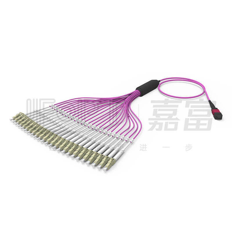 Multimodo OM4 MPO de 24 núcleos para cabo de fibra LC LSZH para centro de dados de alta densidade
