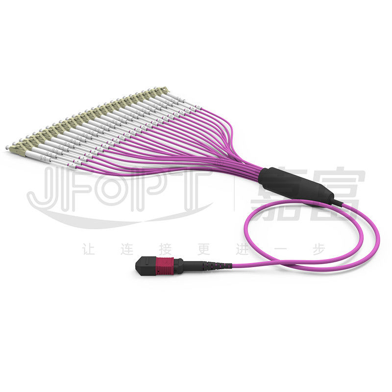 Multimodo OM4 MPO de 24 núcleos para cabo de fibra LC LSZH para centro de dados de alta densidade