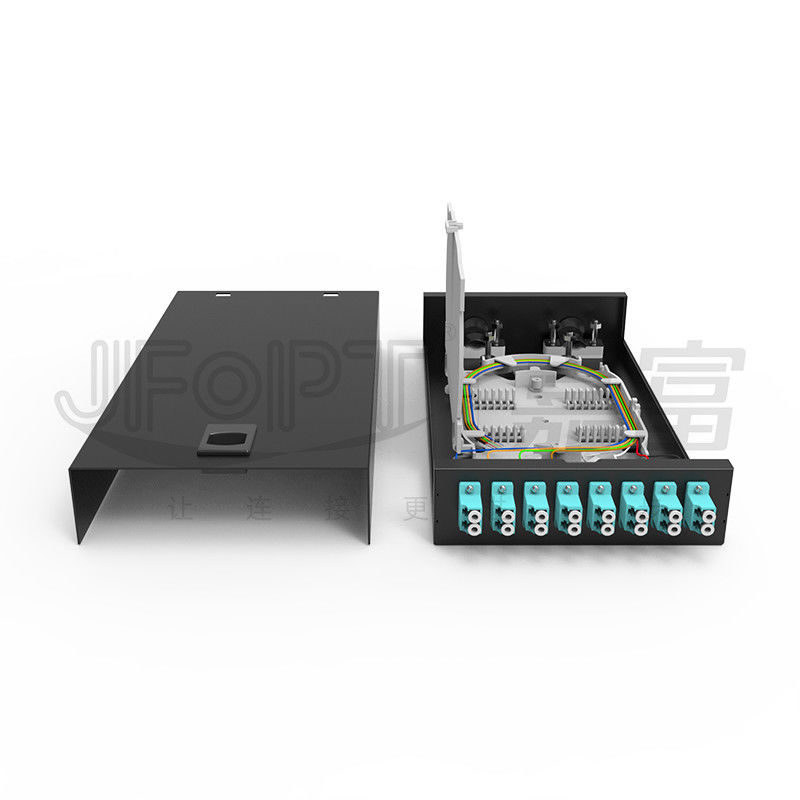 Caixa de terminação de fibra óptica de tipo tranca de escritório/SC/LC/FC/ST montada na parede 8-12 portas Preto