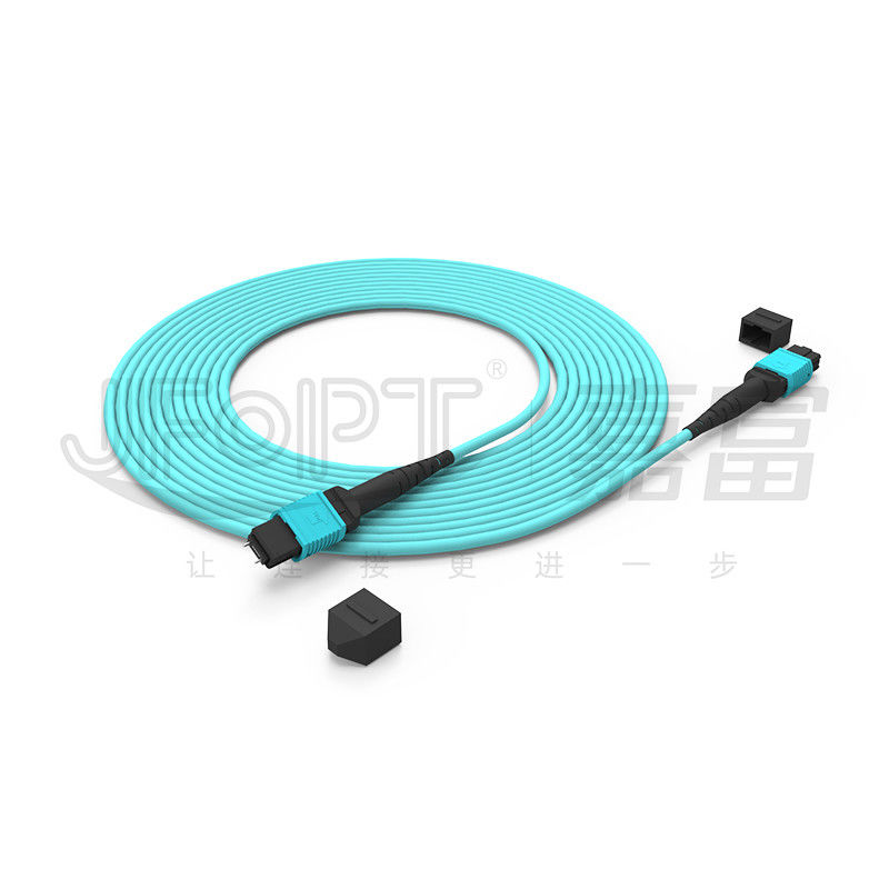 12 Núcleos Velocidade MPO Patch Cord Aqua Color para Conexão de Data Center 10G Multi-mode OM3 Fibra Óptica Patch Cord