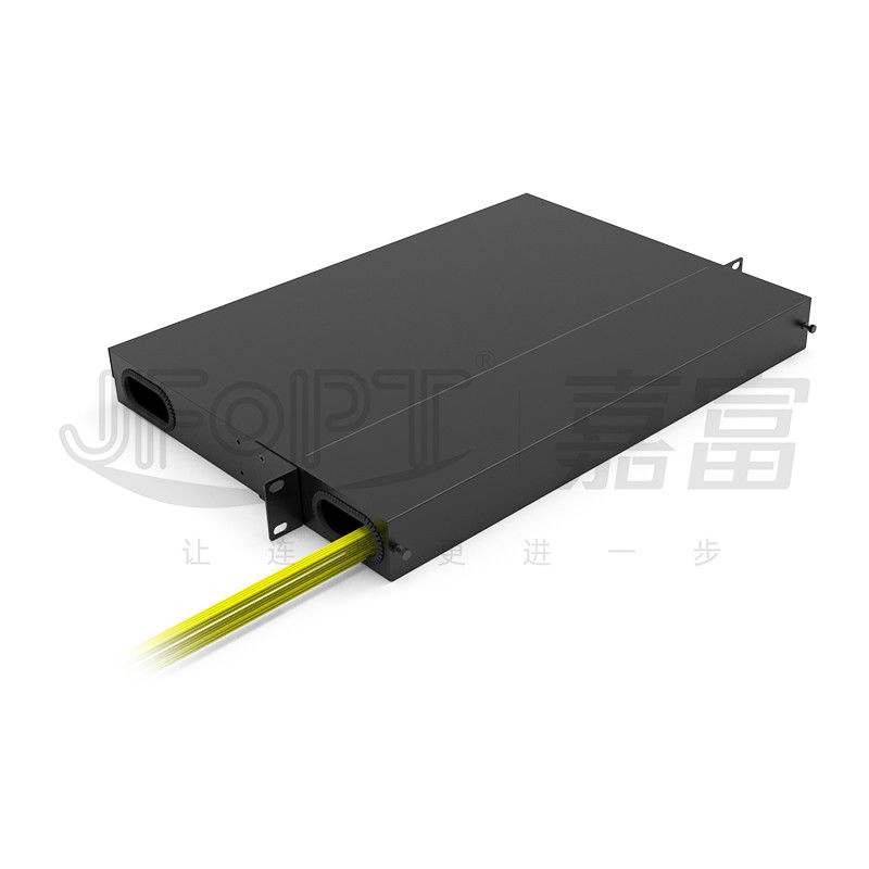 19 polegadas 1U 96 núcleo 4 peças caixa de módulo MPO patch panel ODF com padrão padrão de seqüência de fio LC Metal Rack montado