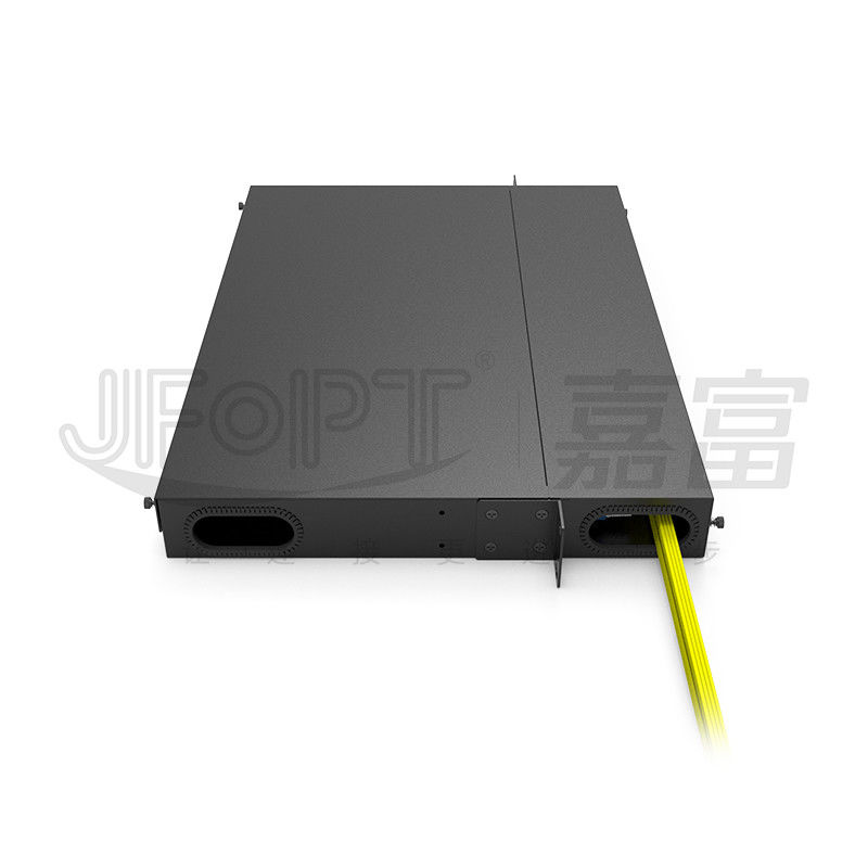 19 polegadas 1U 96 núcleo 4 peças caixa de módulo MPO patch panel ODF com padrão padrão de seqüência de fio LC Metal Rack montado
