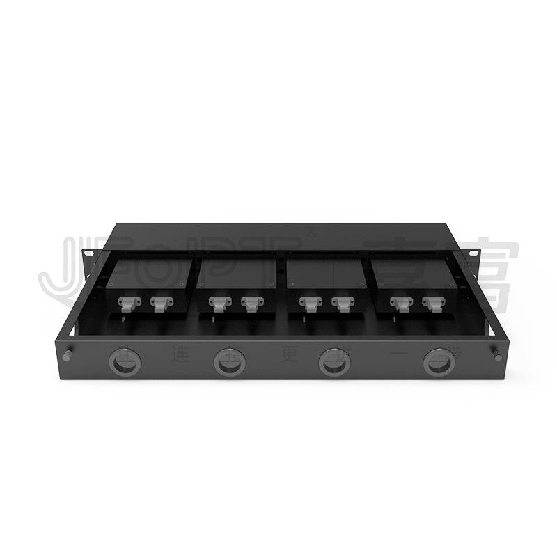 19 polegadas 1U 96 núcleo 4 peças caixa de módulo MPO patch panel ODF com padrão padrão de seqüência de fio LC Metal Rack montado