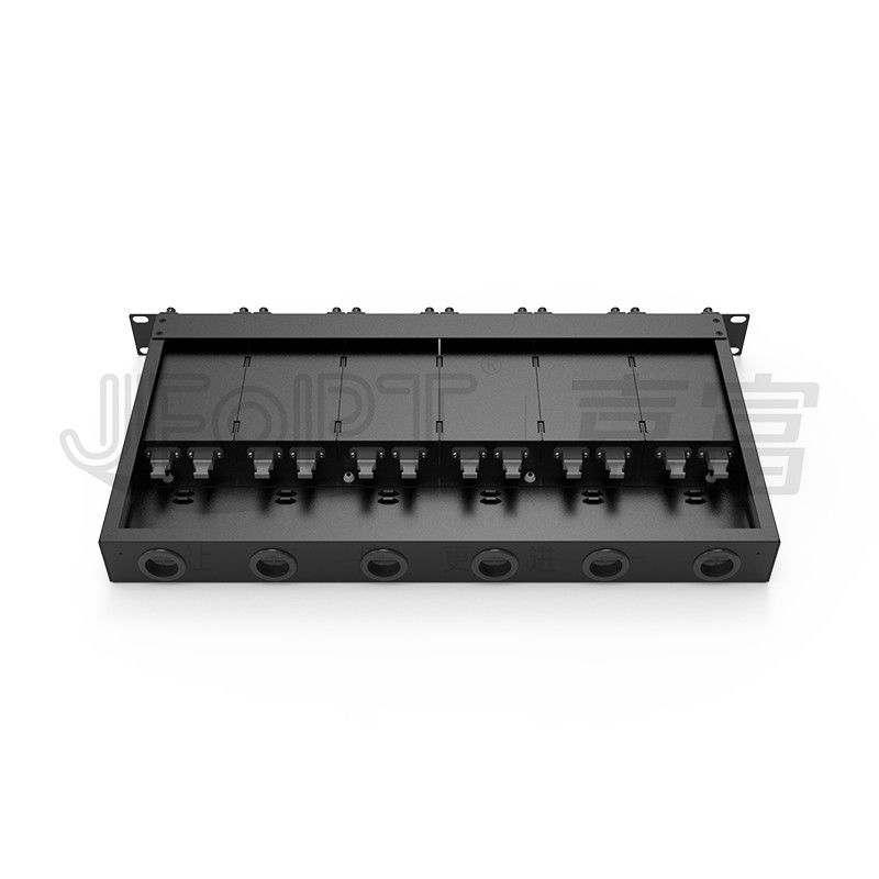 1U MPO-LC G657A1 144 Núcleos Densidade Caixa de junção de alta densidade com adaptador LC Chassis de aço laminado a frio