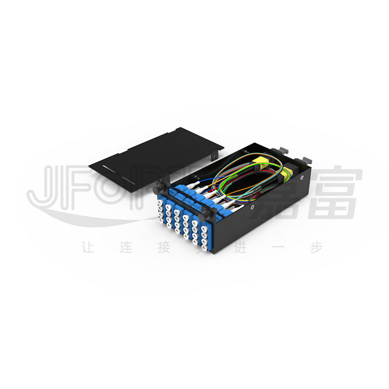 1U MPO-LC G657A1 144 Núcleos Densidade Caixa de junção de alta densidade com adaptador LC Chassis de aço laminado a frio