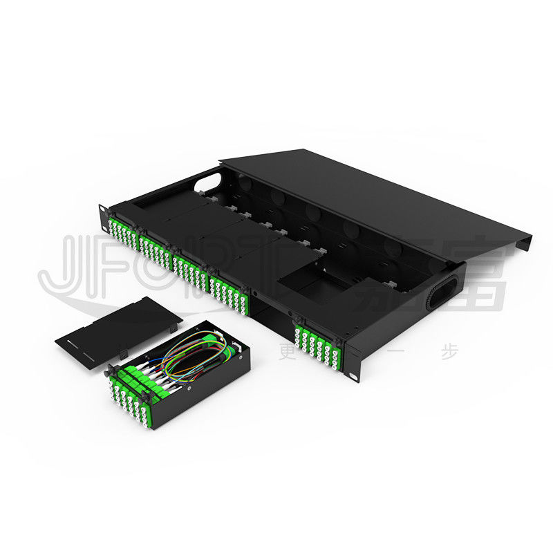 Chassi modular de alta densidade para adaptador quadruplo de LC MPO SM SL 144-core MPO-LC Patch Panel Caixa de módulo sem fusão