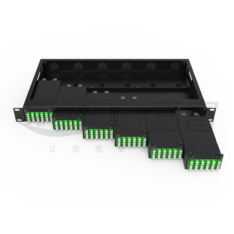 Chassi modular de alta densidade para adaptador quadruplo de LC MPO SM SL 144-core MPO-LC Patch Panel Caixa de módulo sem fusão