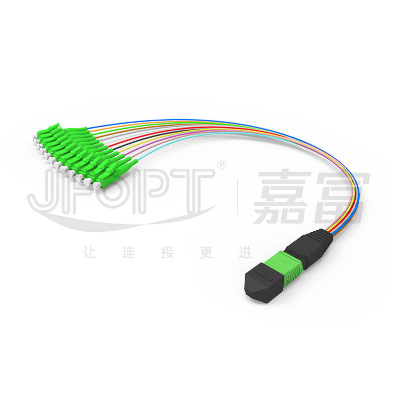 MPO-LC 0.9mm 12Cores Breakout Cable comprimento personalizado SM G657a1 Fibra Multi Fibra Modulo caixa adaptador Patch Cord