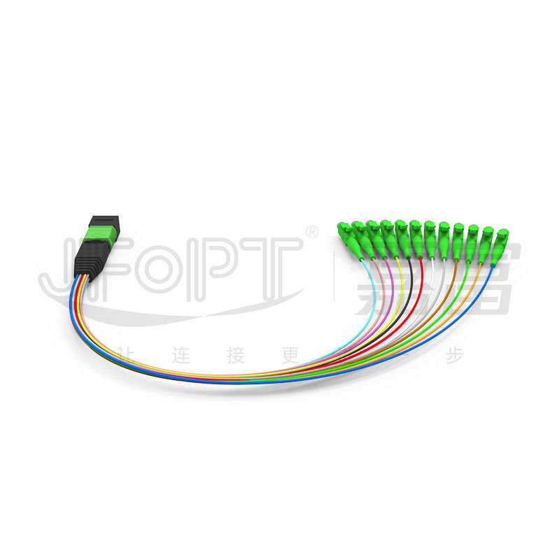 MPO-LC 0.9mm 12Cores Breakout Cable comprimento personalizado SM G657a1 Fibra Multi Fibra Modulo caixa adaptador Patch Cord